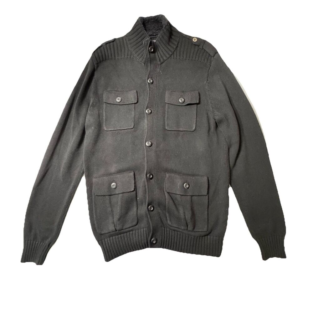 * BKE Buckle Men’s XL Long Sleeve Button  Military Field Cardigan Sweater Jacket